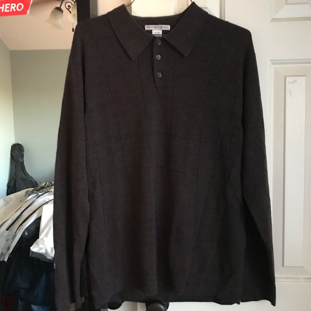 long sleeve Geoffrey Beene collared sweater.